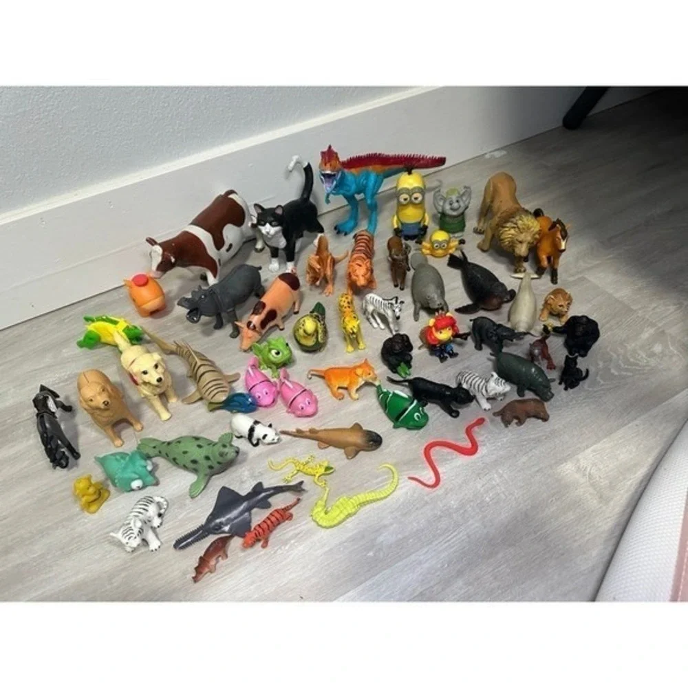 Animal Figures Lot Pieces Plastic Farm Zoo Dinosaurs Toys For Kids